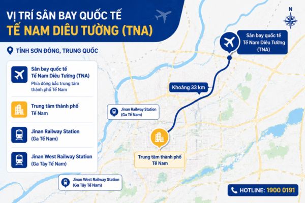 Cách đi từ sân bay Tế Nam về trung tâm