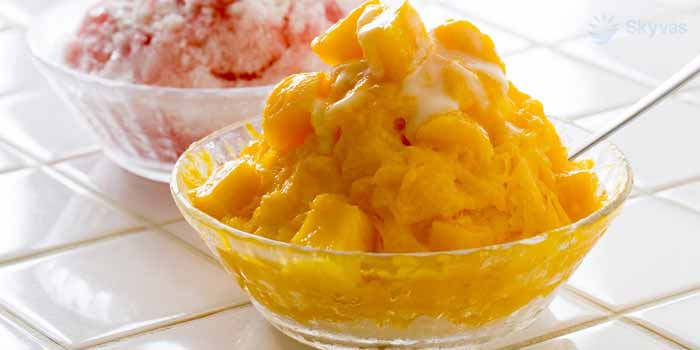 Kem xoài đá bào (Mango Shaved Ice / Mango Bing)