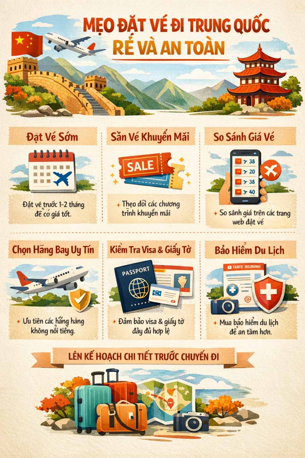 Kinh nghiệm đặt vé đi Trung Quốc giá rẻ: các bước cần lưu ý