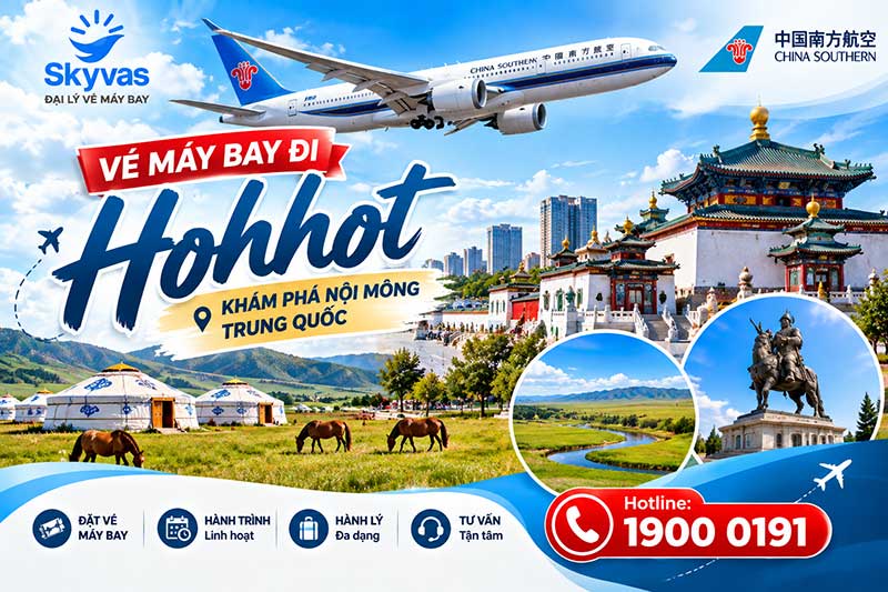 vé máy bay đi Hohhot giá rẻ